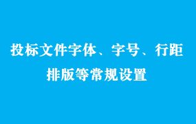 投标文件字号间距字体的设置（小白必看）