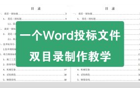 一个Word文档制作两个目录的方法