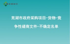芜湖市政府采购项目-货物-竞争性磋商文件-不确定名单