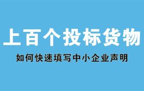 1分钟快速填写货物类中小企业声明函的技巧，上百个货物也不怕！
