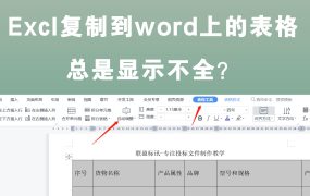 Excl上复制到word上的表格总是显示不全？零基础标书制作教学系列