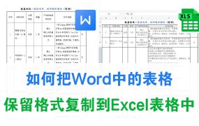 如何把Word中的表格保留格式复制到Excel表格中？