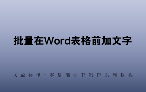 批量在Word表格前加文字-零基础标书制作教程系列课