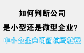 如何判断公司是小型还是微型企业? 中小企业声明函填写教程!