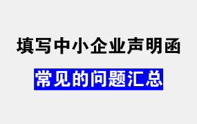 填写中小企业声明函过程中常见的问题