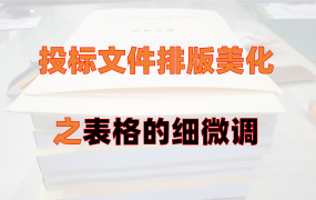 投标文件如何排版美化？先从表格的细微调整开始！