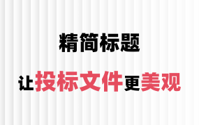 投标文件如何美化？目录精简的小技巧！