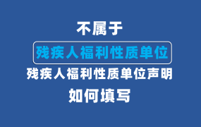 不属于残疾人福利性质单位，残疾人福利性质单位声明函如何填写？