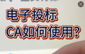 电子投标CA如何使用？CA使用的方法